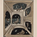 Escher7-Outro Mundo-xilogravura,1947